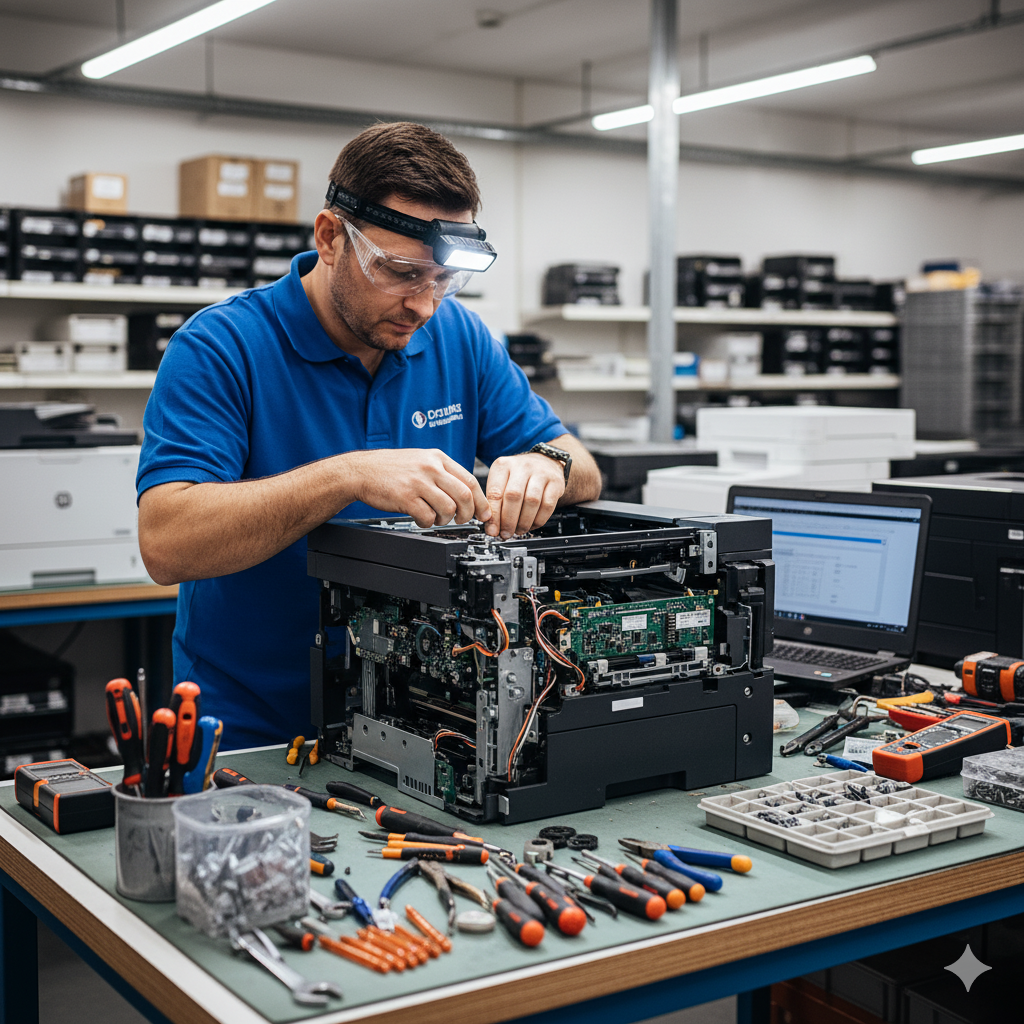 Técnico reparando
